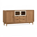 Credenza 180 x 45 x 90 cm in legno marrone con ante e cassetti stile moderno