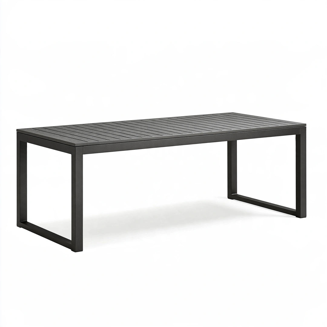 Tavolo da giardino 180 x 90 x 75 cm in metallo nero - moderno