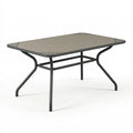 Tavolo da giardino 150x90x72 cm in acciaio grigio scuro con piano decorativo