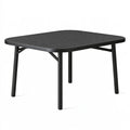 Tavolo da esterno 150 x 90 x 74 cm in metallo nero con piano a doghe