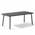 Tavolo da esterno 140 x 70 x 75 cm in metallo nero - design moderno rettangolare