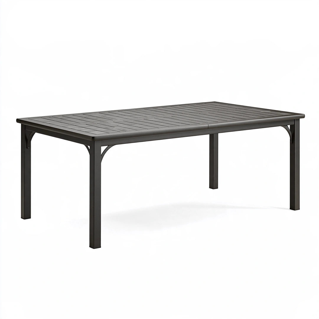 Tavolo da giardino allungabile 180 x 90 x 75 cm in alluminio nero