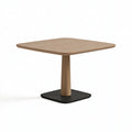 Tavolo da pranzo 80 x 80 x 75 cm effetto legno e nero - stile moderno con base centrale