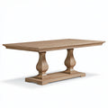 Tavolo da pranzo 180 x 90 x 76 cm in legno marrone chiaro stile classico