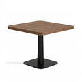 Tavolo da pranzo 80 x 80 x 75 cm effetto legno marrone con base in metallo nero stile moderno
