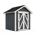 Casetta da giardino 180 x 120 x 200 cm in legno grigio antracite con doppia porta - stile rustico