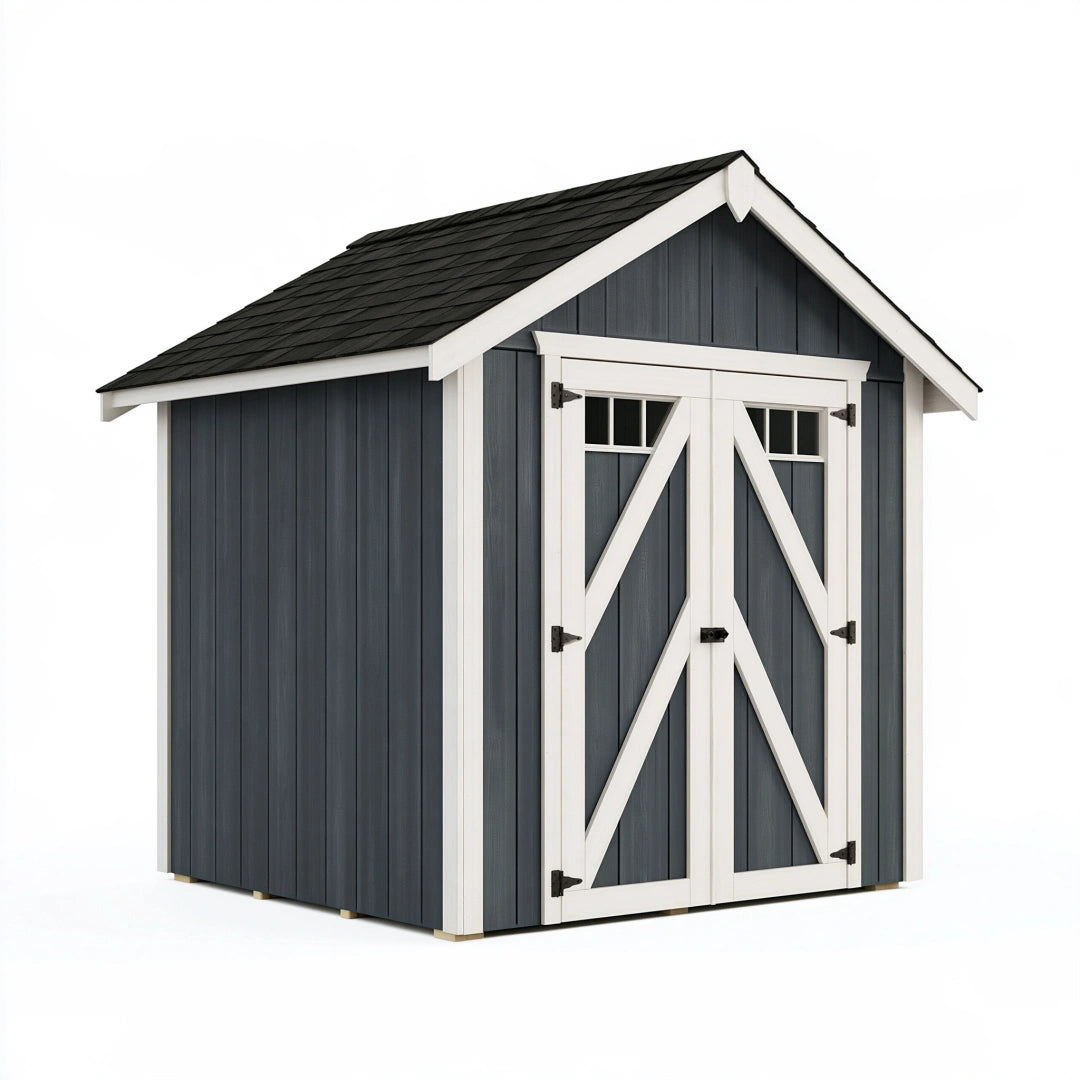 Casetta da giardino 180 x 120 x 200 cm in legno grigio antracite con doppia porta - stile rustico