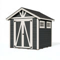 Casetta da giardino 180 x 120 x 200 cm in legno antracite e bianco - deposito esterno con doppia porta