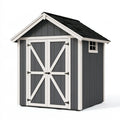 Capanno da giardino 180 x 120 x 190 cm in legno grigio antracite e bianco con doppia porta stile rustico